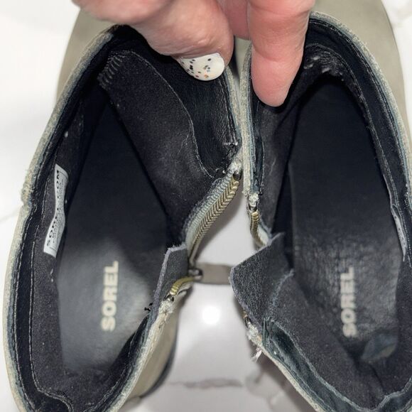 Sorel Grey Taupe Waterproof Suede Leather Ankle Boots Booties  NL3157-052 Gray 9 - Picture 11 of 13